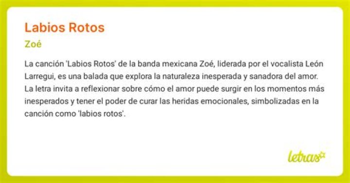 Labios Rotos Letras - Labios Rotos Traducciones