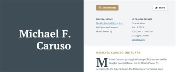 Michael Caruso Obituary And Car Accident, Morristown NJ Man Age And Case Details