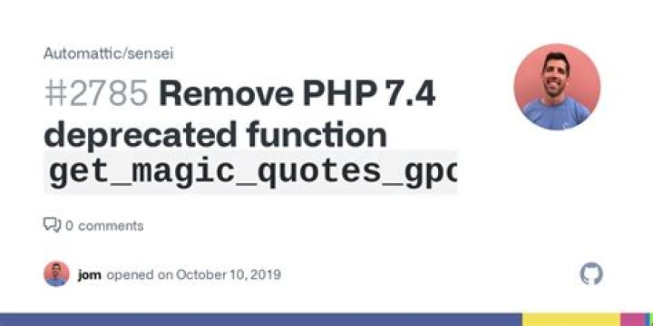 PHP 7.4 deprecated get_magic_quotes_gpc function alternative ·